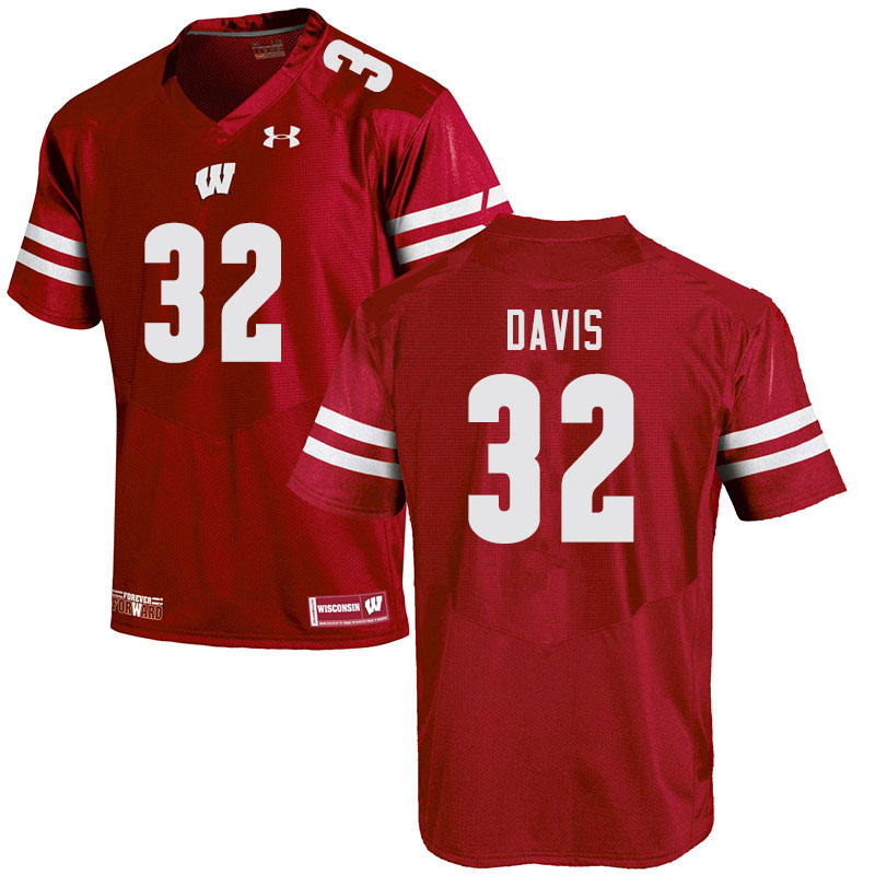 Men #32 Julius Davis Wisconsin Badgers College Football Jerseys Sale-Red